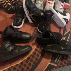 Kids.Size 8, Red/gray J. Sold,) New balance $55) 2 Pair Black Jordans/ Nikes, 1 Leather, 1,Suede, $55 Each..( Some  Sold..(This Week!!👇🏽👇🏽