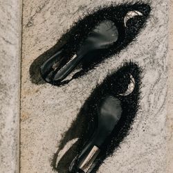 Antonio Melani x Elizabeth Damrich Moon Boucle Ornamented Frayed Detail Slingback Pumps