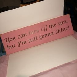 Pink And Gold Glitter Wooden Wall Decor 