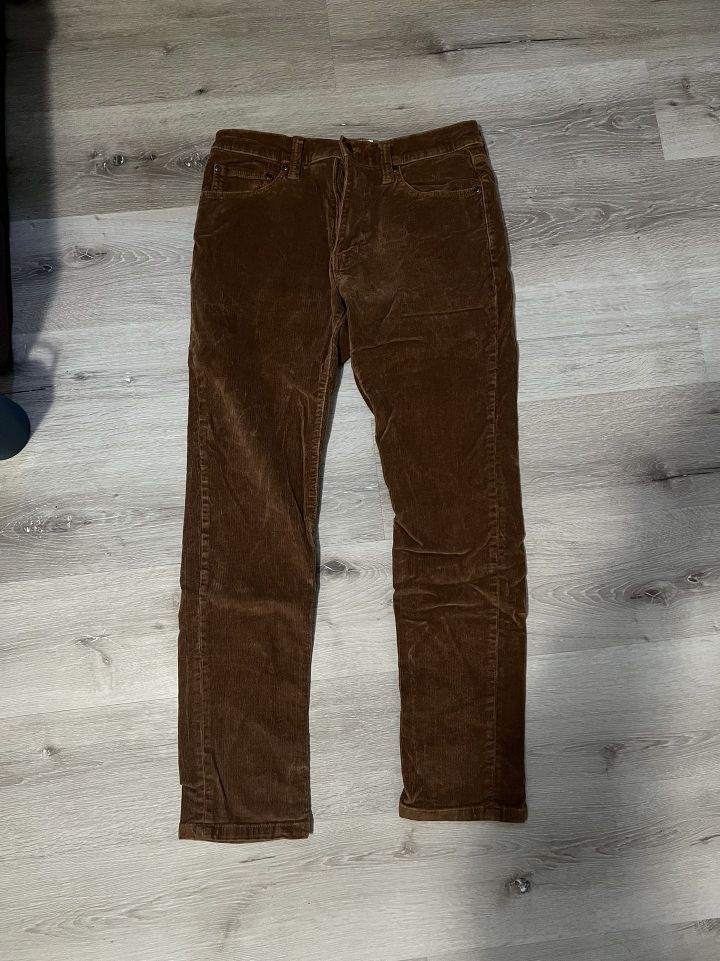 Men’s Mutual Weave Brown Corduroy 32x32 Slim Fit Pants