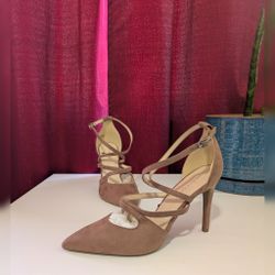 Elegant Suede Strappy Heels 8