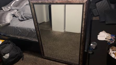 Large Wall Mirror with Dark Bronze Frame