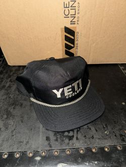 Yeti Coolers Rope Men’s Snapback Hat Black Embroidered Logo