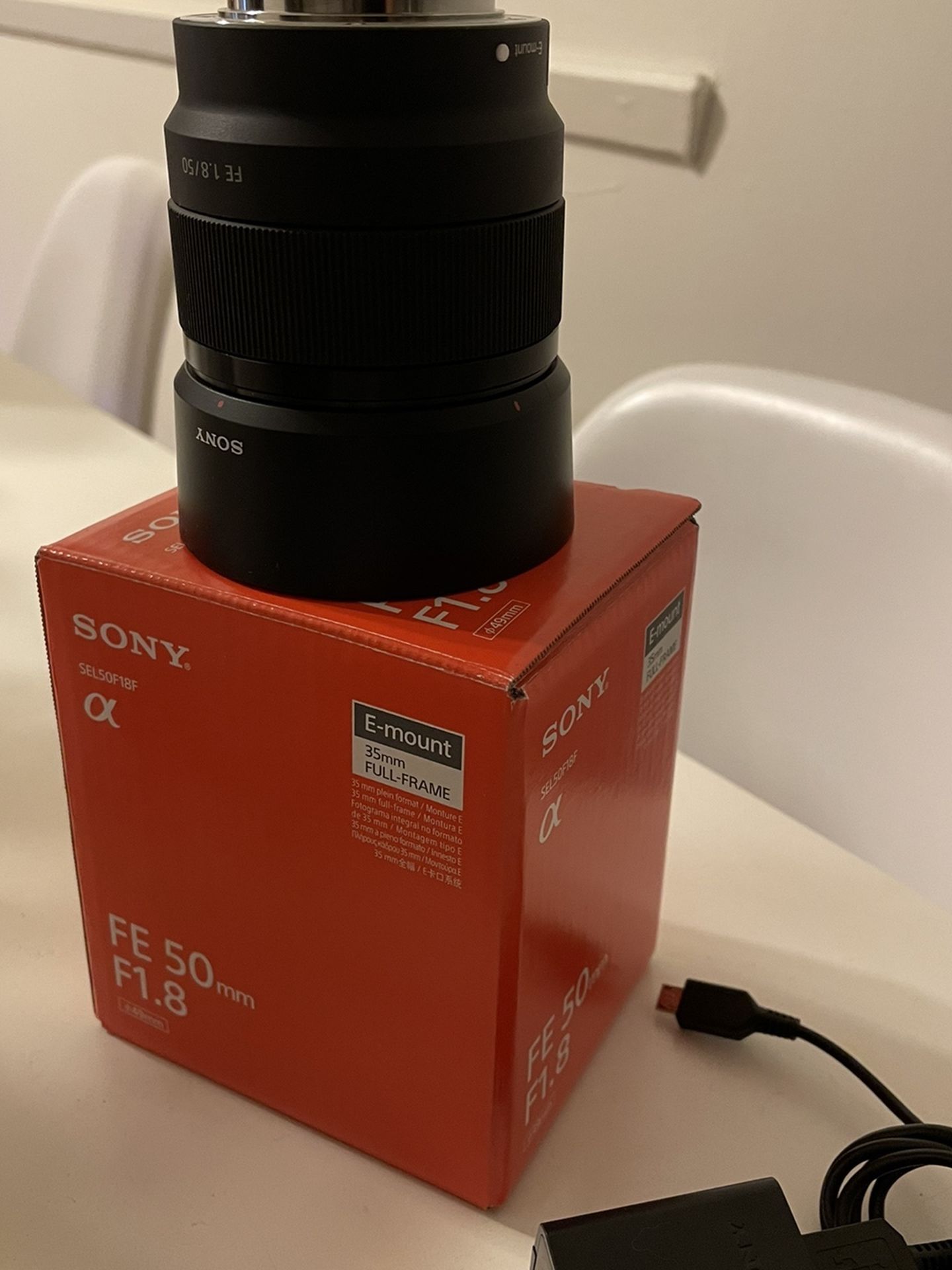 New 50mm Lens + Sony Camera Charger