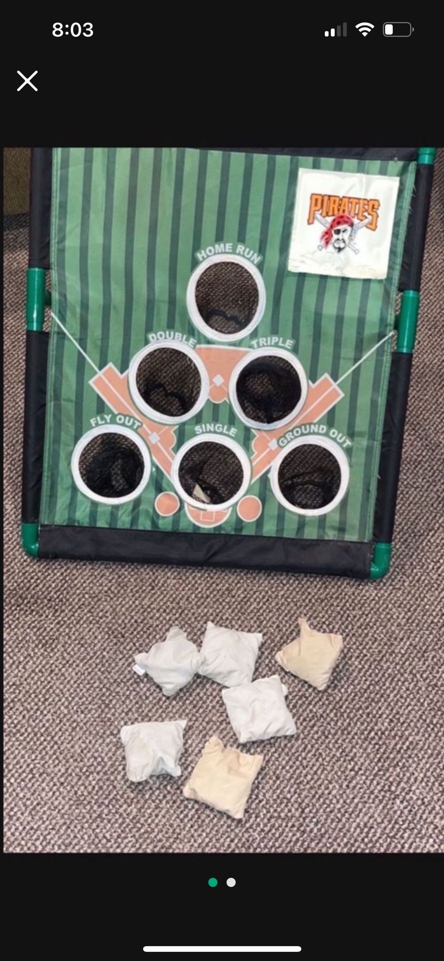 Toy- Bean Bag Toss Baseball Game