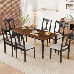 L3P-N752S000030B

7-Piece Dining Table Set 60inch to 78inch Extendable Wood Dining Table with Removable Leaf 

Kitchen Table Set with 6 Upholstered Si