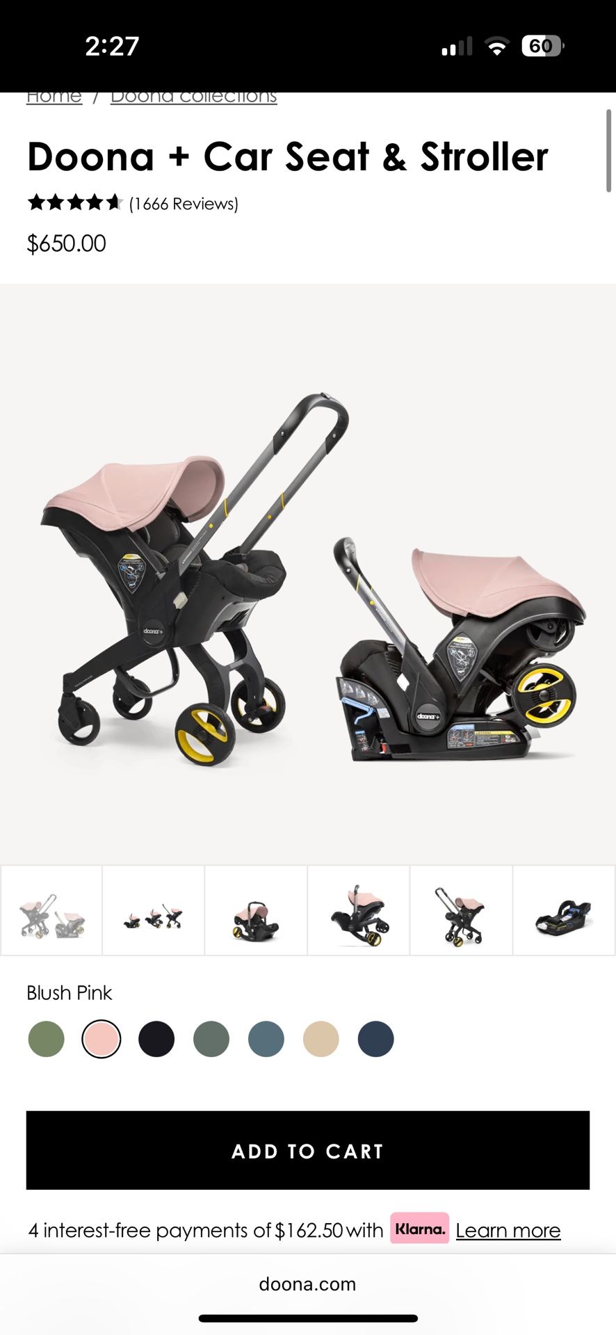 Doona Car Seat / Stroller, All In One.. 