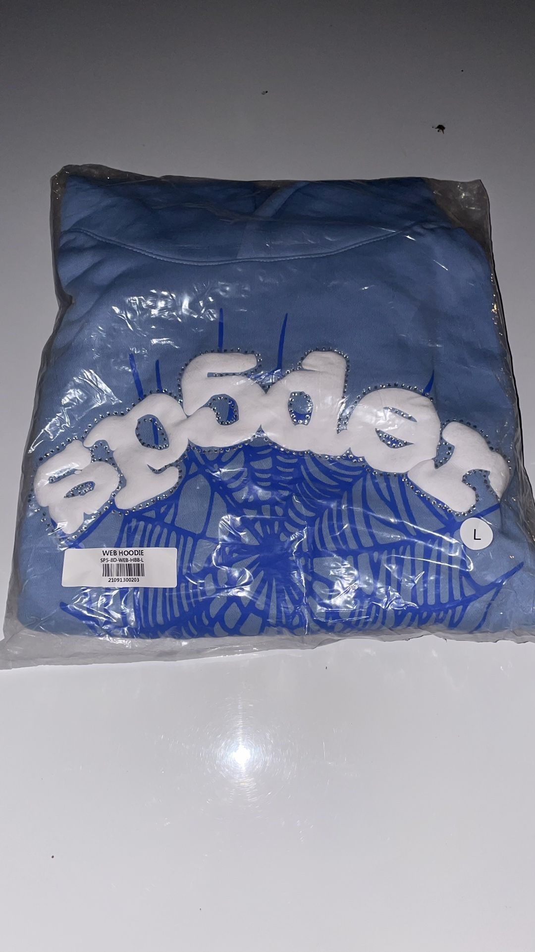 Sp5der Hoodie Sky Blue Size L