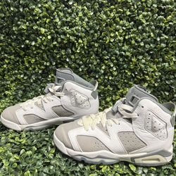 Nike Air Jordan 6 Retro GS White Medium Grey 384665-100 Youth Size 4Y