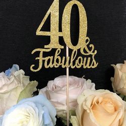 Gold 40th Birthday Decorations-10pk