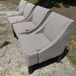 Set of 4 Houndstooth Chairs *Price is Negotiable* 
