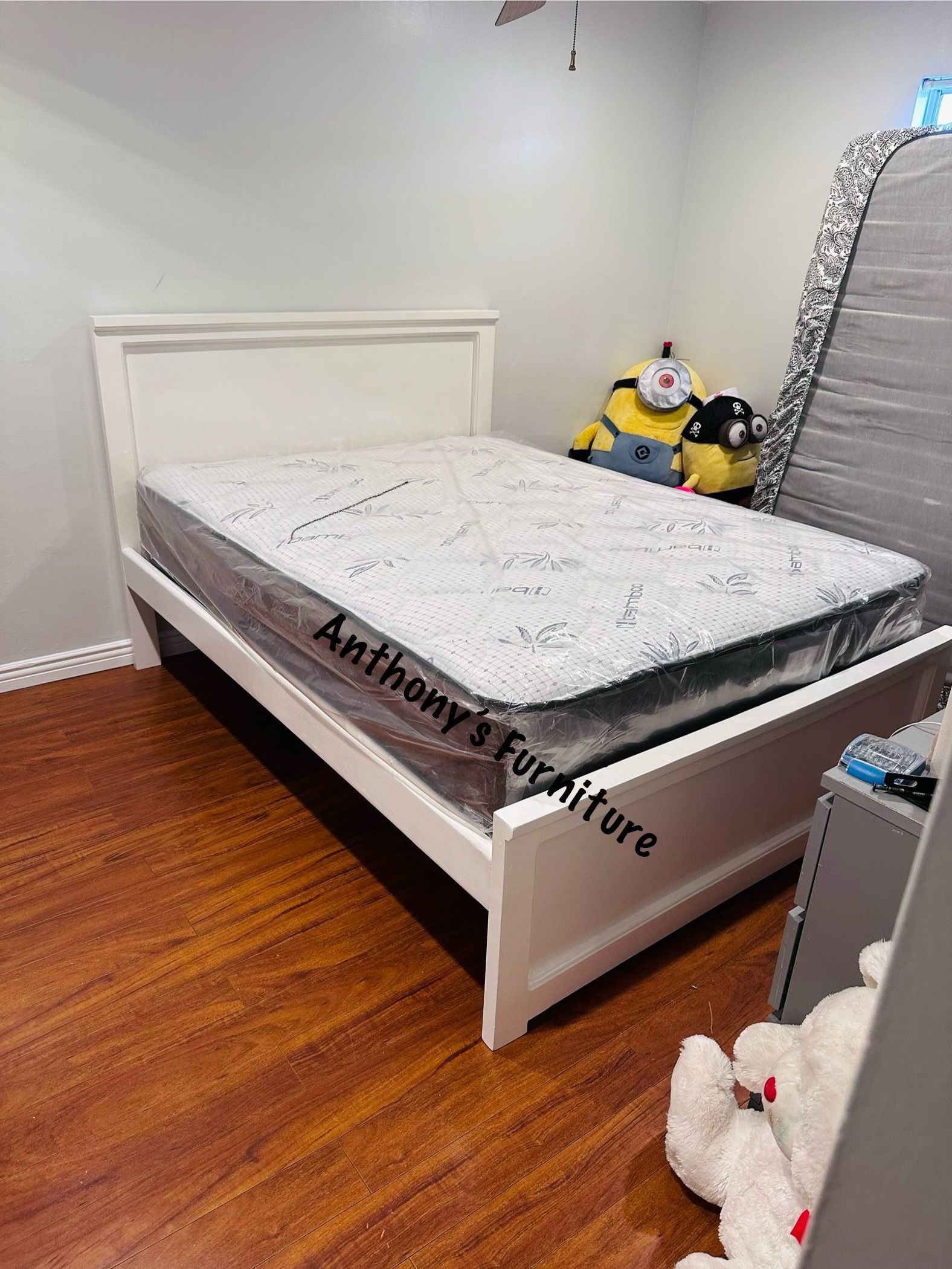 White Queen Bed Nd Bamboo Mattress 