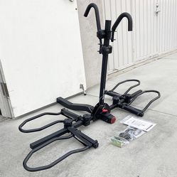 $115 (New in box) Heavy Duty 2-Bike Rack, Wobble Free Tilting Electric Bicycle Carrier 160lbs Capacity, 2” Hitch 