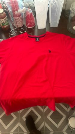 Red polo shirt