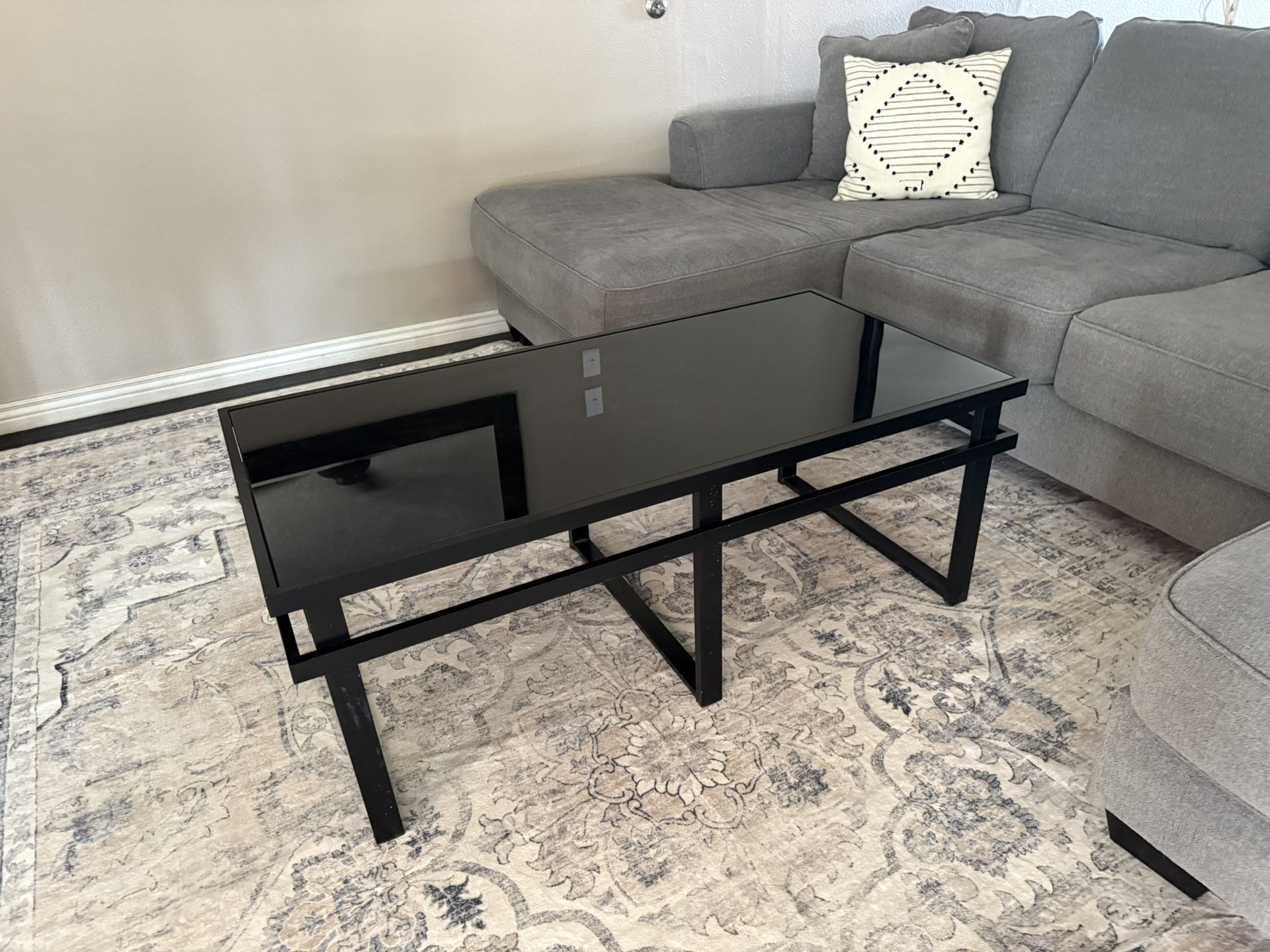 Glass Coffee Table and Two End Tables 