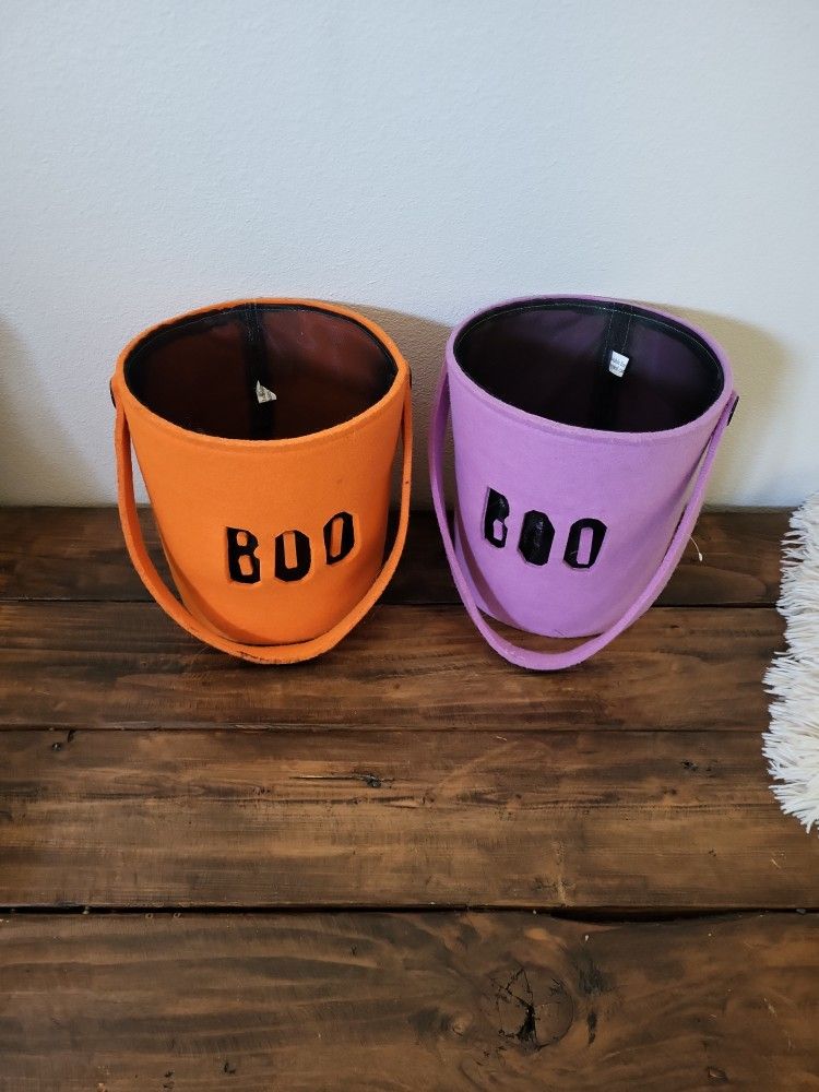 Trick Or Treat Buckets Felt With Mesh Lining