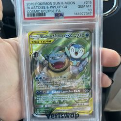 2019 Tag Team Blastoise Piplup GX #215 PSA 10