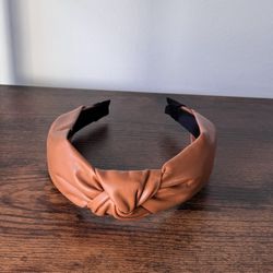 Knotted Faux Leather Headband