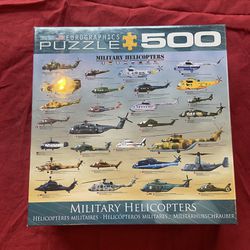 Brand New EuroGraphics Military Helicopters Puzzle 500 Pieces