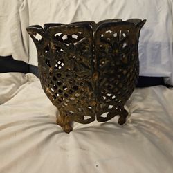 Antique Cast Iron Flower Pot