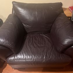 Dark Brown Faux Leather Chair