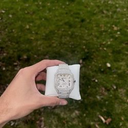 White gold Iced out watch