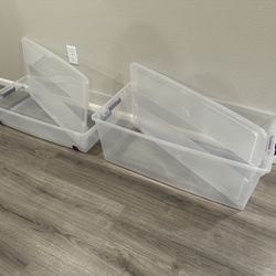 2 Large Sterilite Storage Containers / Bins / Totes