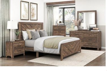 June Promotion Modern Clean line w/V Pattern design 5 Pc bedroom sets under $599.00