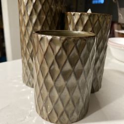 Partylite Candle Holders Bronze Metallic diamond