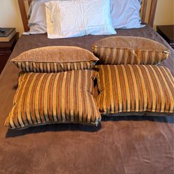 Couch Pillows Four Brown & Gold 18x18