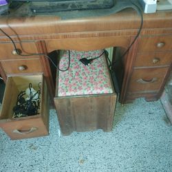 100yr Old VANITY W/ROUND MIRROR