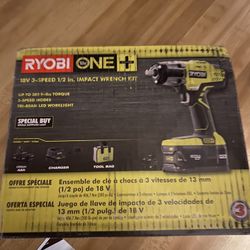 Ryobi 1/2” impact wrench with 4.0 batt and charger new 150 firm in n Lakeland