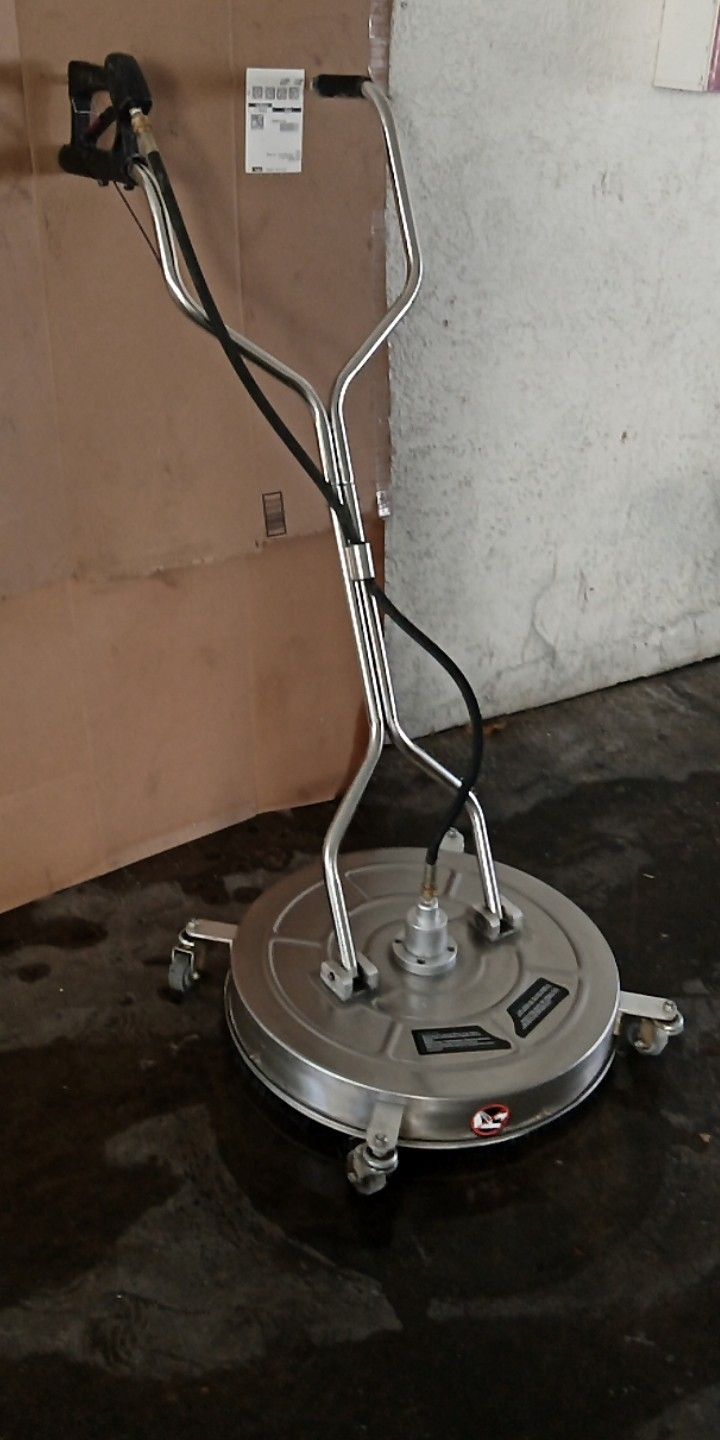 24 pressure washer surface cleaner with 4 wheels , dual handle , stainless steel housing 4 replacement nozzle