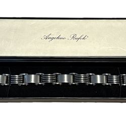 “Five Stacks” stainless steel link bracelet by Angelino Rufolo