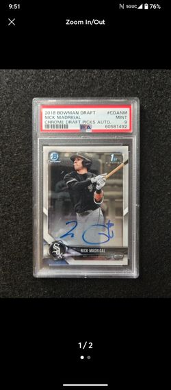2018 Bowman Draft #CDANM NICK MADRIGAL Chrome Draft Picks Auto PSA 9