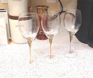 Gold Stem Wine Glasses