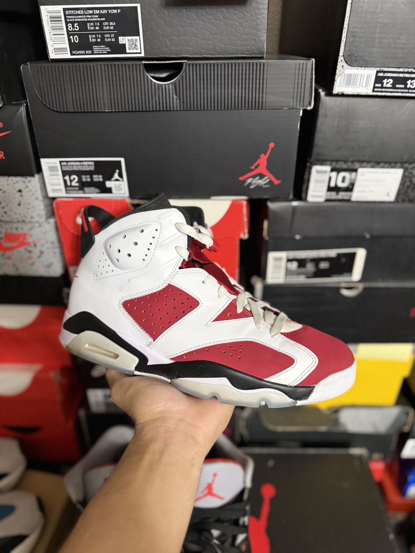 Jordan Carmine 6s size 9.5 USED But Clean