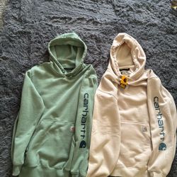 2 New Carhartt Loose Fit Midweight Logo Sleeve Graphic Sweatshirts