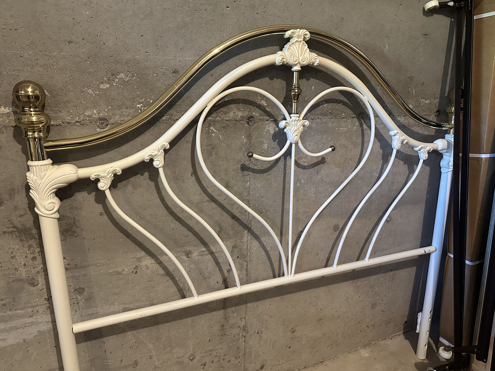 Brass & Ceramic Headboard & Frame (Full Size Bed)