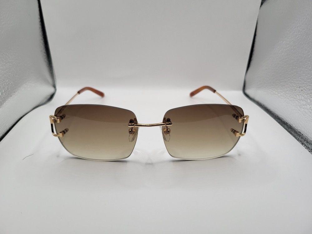 Cartier Rimless Glasses(Brown)