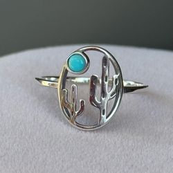 925 Sterling Silver cactus 🌵 ring size 8