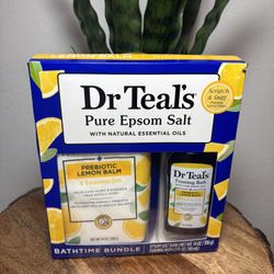 Dr Teal’s Pure Epsom Salt Prebiotic Lemon Balm Bath Soak&Bath Set