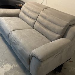Sentinel Light Gray Micro Power Reclining Sofa