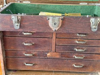 Gershner Vintage Machinist Tool & Die Chest 1(contact info removed)s. oak