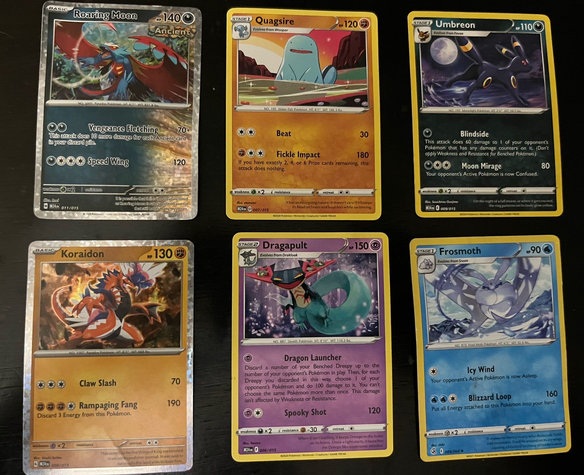 6 Pokémon Cards 2 Of Them Foils