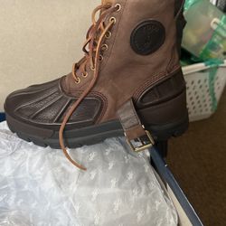 Polo Boots Dark Brown Leather, Size 9. 