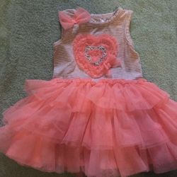 Baby girl dress babyrageous newborn dress tulle summer heart grey pink