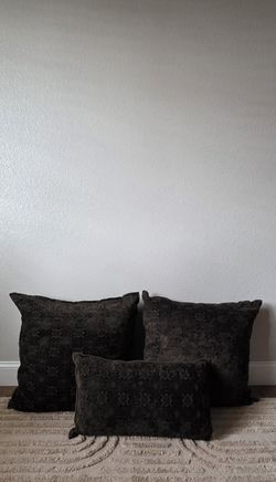 Rich Chocolate Brown Chenille Throw Pillow Set by Magaschoni Home