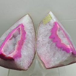 Brand new fusha agate bookends 