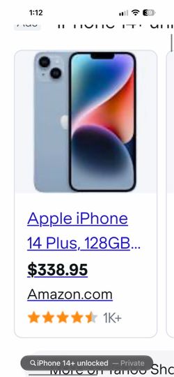 iPhone 14 PLUS UNLOCKED FOR ANY CARRIER